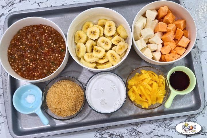 Ingredients of Ginataang Bilo Bilo