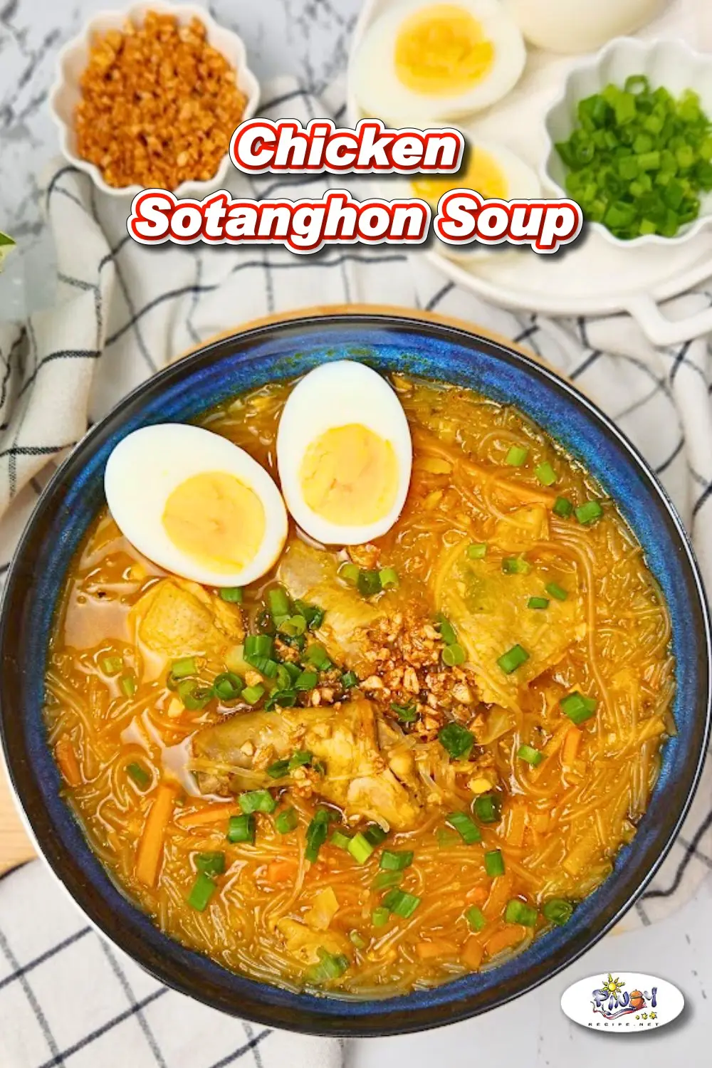 Ready for serving Chicken Sotanghon Soup in a bowl