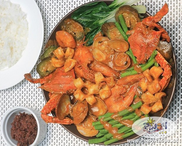 seafoods kare kare recipe by Filipino Recipes Portal