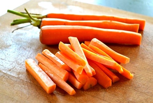 top ten health benefits of carrots - cut