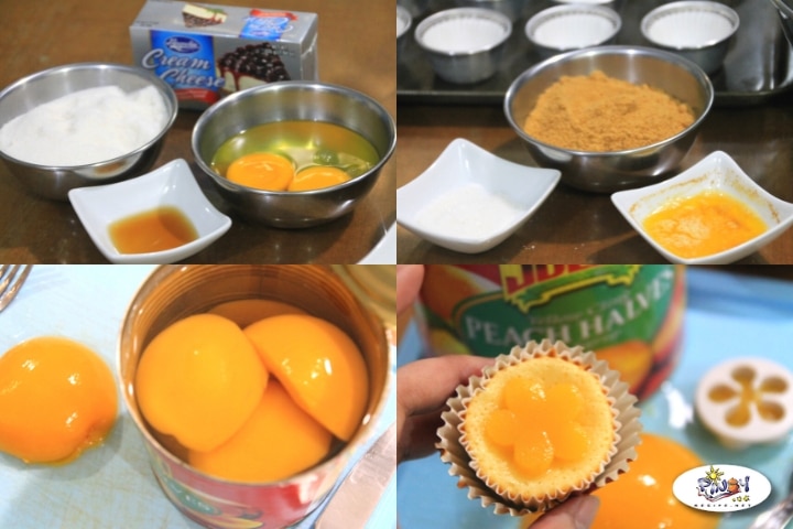 Ingredients of Cream Cheese Tarts with Peaches