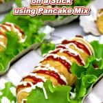 Waffle Hotdog on a stick using Pancake Mix