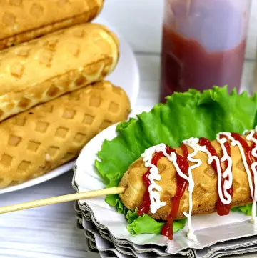 Waffle Hotdog using Pancake Mix
