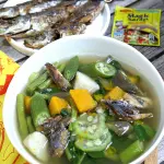 Utan Bisaya with fried fish