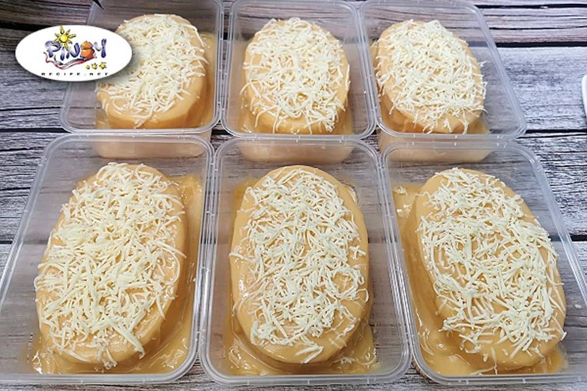 Yema Cake with Cheese in a Tub Packaging