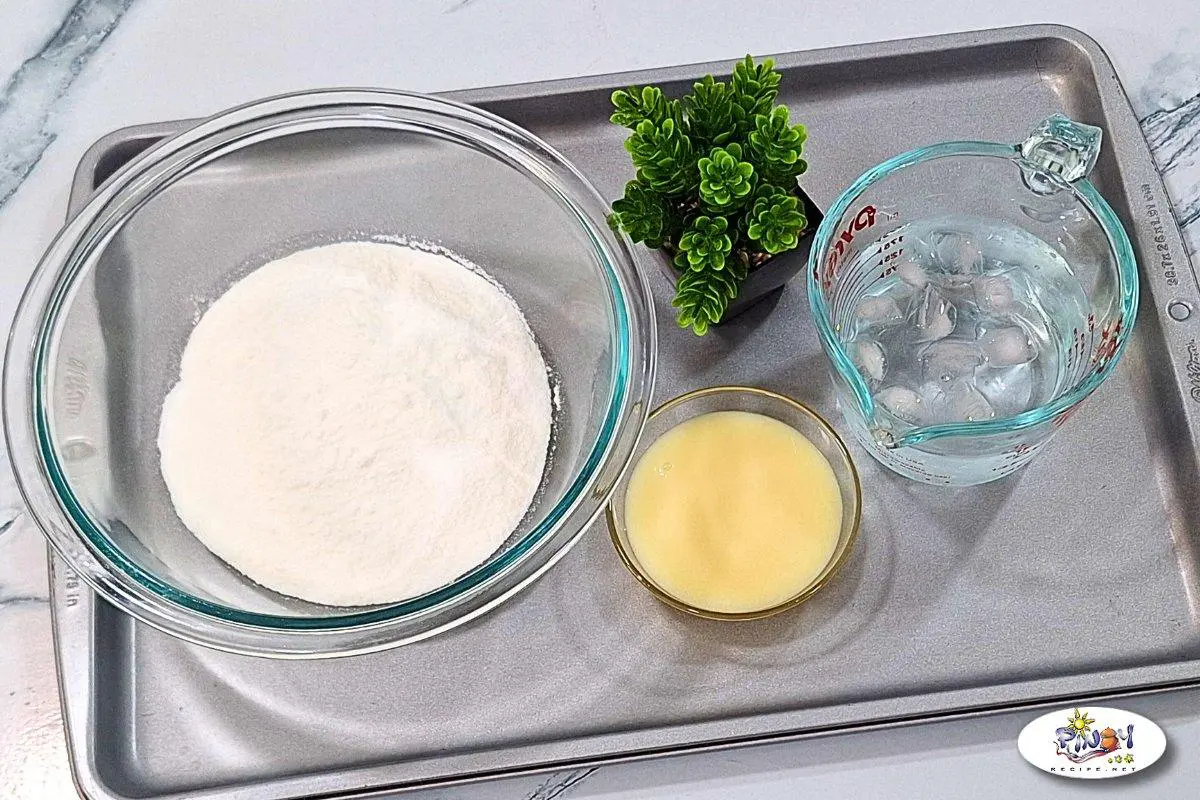 These are the Base ingredients - Frosty Boy Whip Cream, condensed milk and iced water