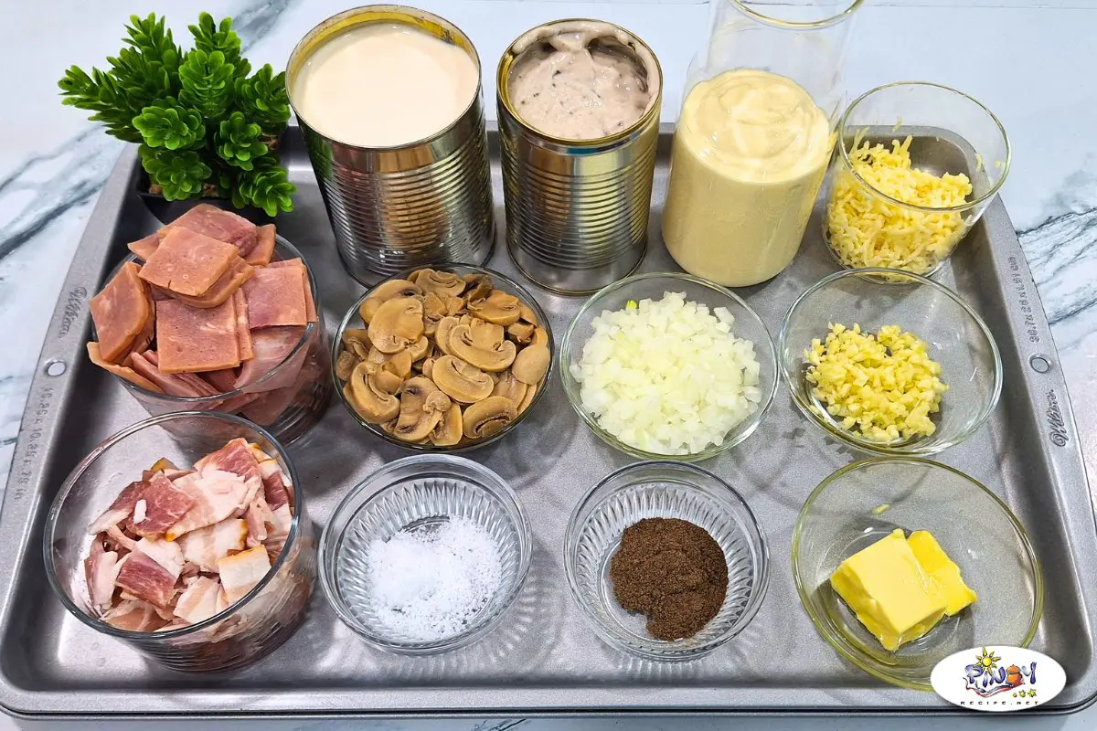 Ingredients of Creamy Penne Carbonara