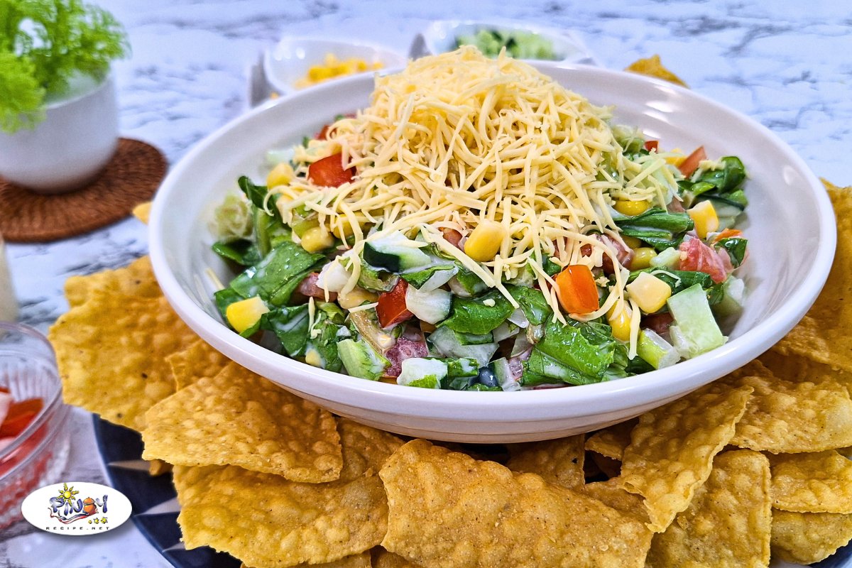 A bowl of Nachos Salad ready to serve