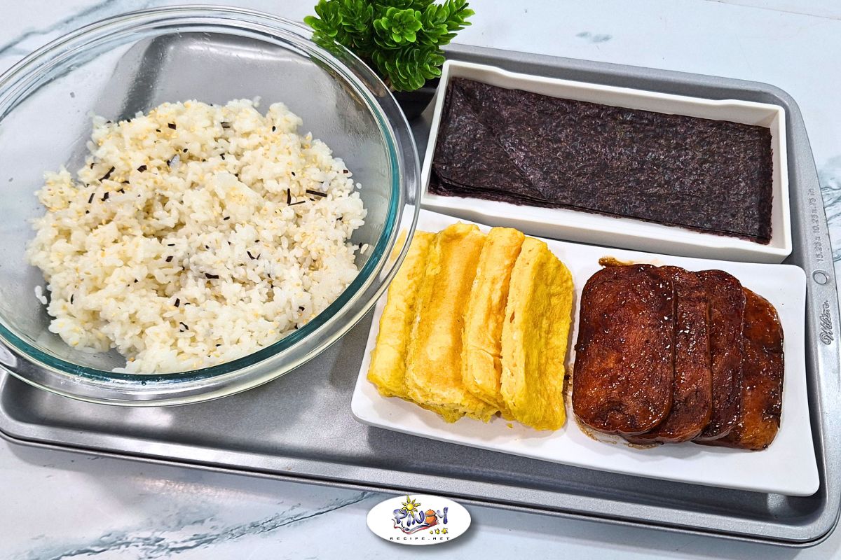 Ingredients of Spam Musubi